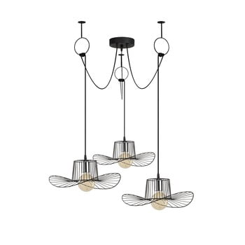 Lustră de 3 becuri opviq lights tel hat, negru