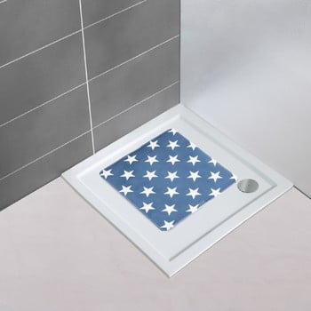 Covor de baie antiderapant wenko stella dark blue, 54 x 54 cm, albastru deschis