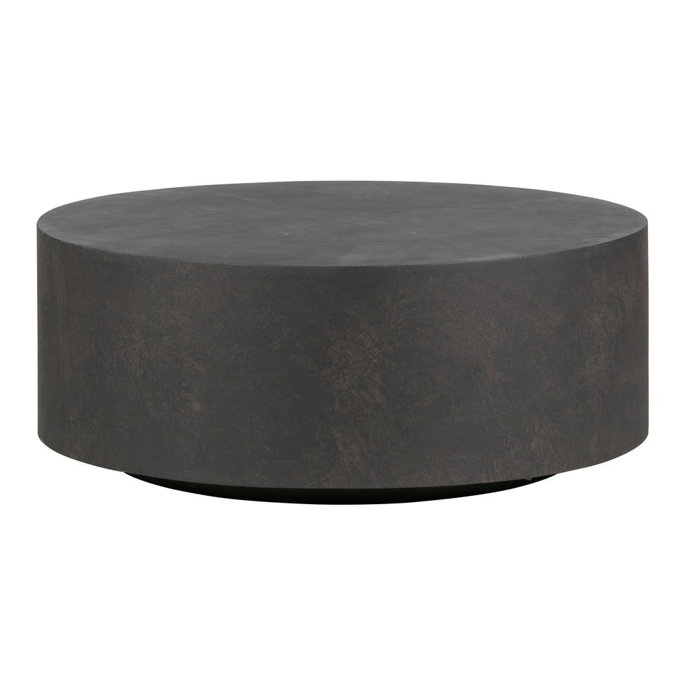Tmavě hnědý konferenční stolek z vláknitého jílu WOOOD Dean, Ø 80 cm