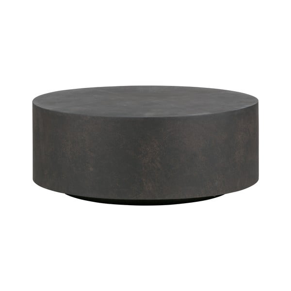 Tmavě hnědý konferenční stolek z vláknitého jílu WOOOD Dean, Ø 80 cm