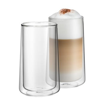 Set 2 pahare pentru latte cu pereți dubli wmf, înălțime 13 cm