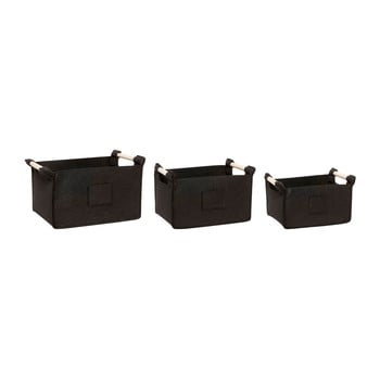 Set 3 coșuri depozitare hübsch fito, negru