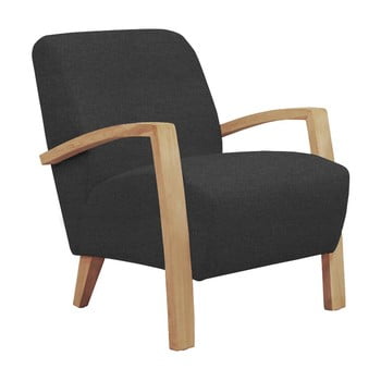 Fotoliu windsor & co sofas luna, gri închis-natural