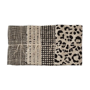 Set 4 șervețele textile linen couture leopard, lățime 40 cm