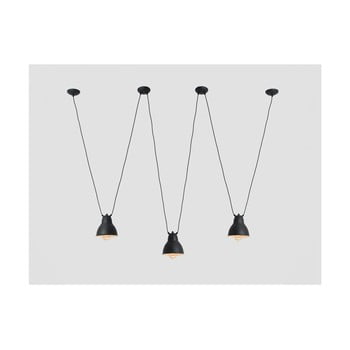 Lustră triplă cu detalii aurii custom form coben hangman, negru