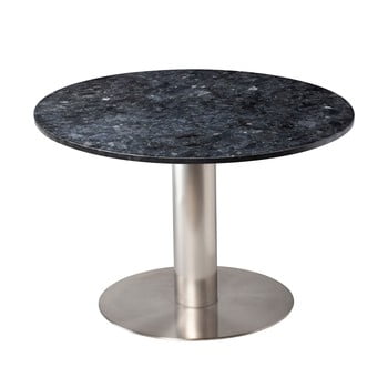 Masă cu structură argintie rge pepo, ⌀ 105 cm, negru