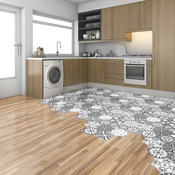 Set 10 autocolante pentru podea ambiance hexagons rosito, 20 x 18 cm