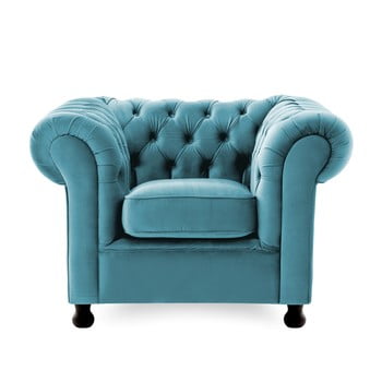 Fotoliu vivonita chesterfield, bleu