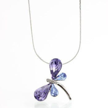 Colier cu cristale swarovski laura bruni purple dragonfly