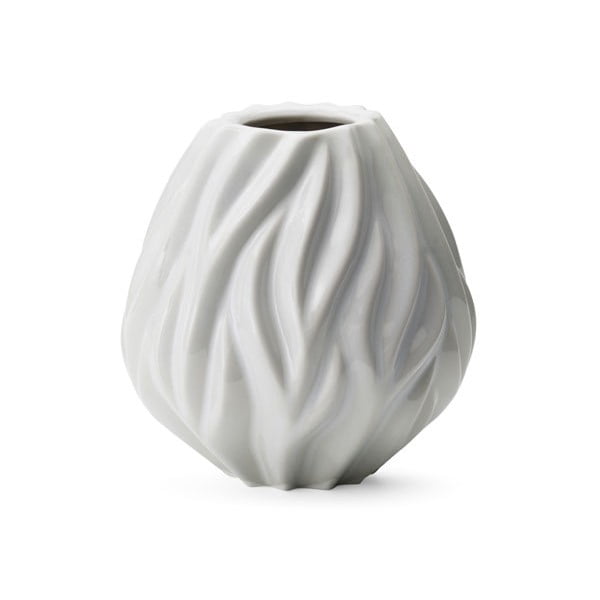Bílá porcelánová váza Morsø Flame, výška 15 cm
