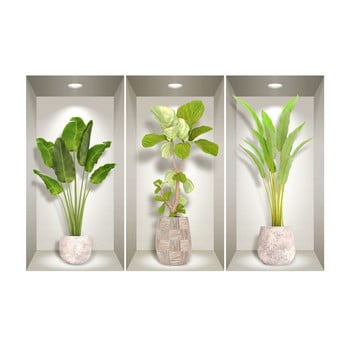 Set 3 autocolante 3d pentru perete ambiance banana trees