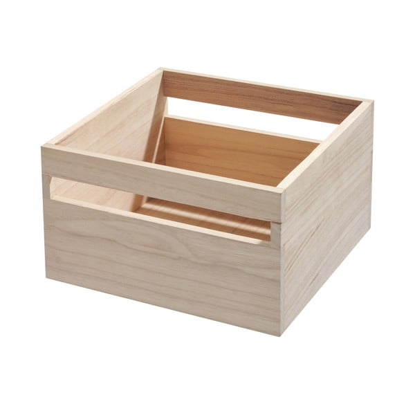 Úložný box ze dřeva paulownia iDesign Eco Wood, 25,4 x 25,4 cm
