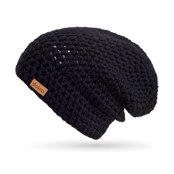 Căciulă lucrată manual din lână merino doke, negru