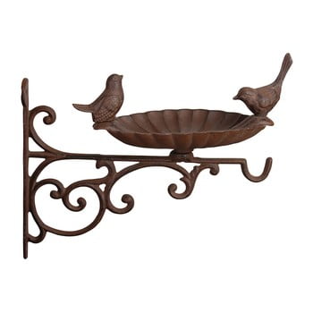 Agățătoare din fontă cu vas pentru hrănit păsări esschert design, lungime 28,1 cm