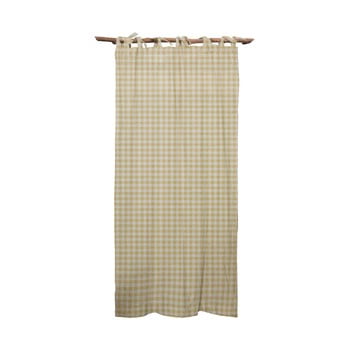 Draperie linen cuture cortina hogar beige vichy, bej