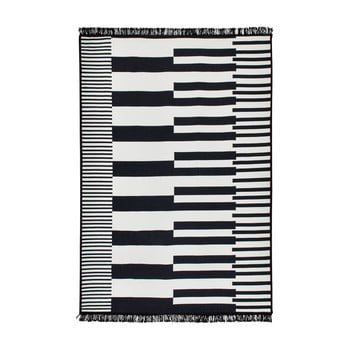 Covor reversibil klotho, 80 x 150 cm, alb-negru