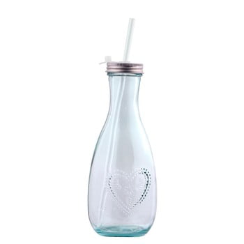 Sticlă cu pai și capac ego dekor corazon, 600 ml