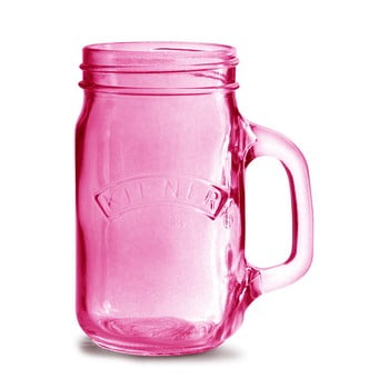 Borcan cu mâner kilner 350 ml, roz