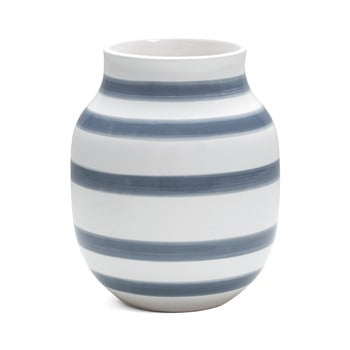 Vază din gresie ceramică Kähler Design Omaggio, înălțime 20 cm, albastru deschis - alb