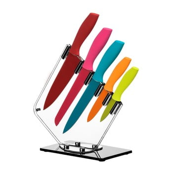 Set 5 cuțite cu suport Premier Housewares Soft Grip imagine