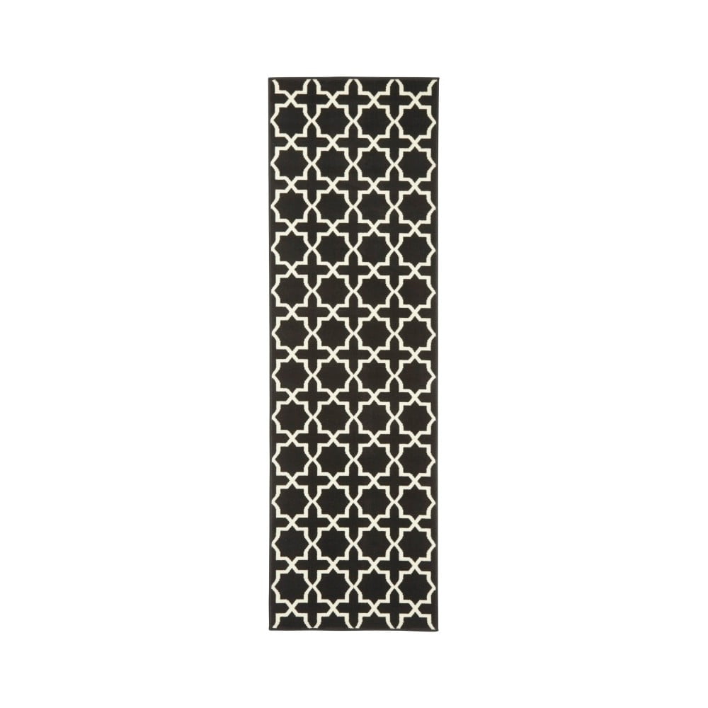 Černo-bílý běhoun Hanse Home Basic Glam, 80 x 200 cm