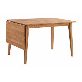Masă etensibilă din lemn de stejar rowico mimi, lungime 120-145 cm