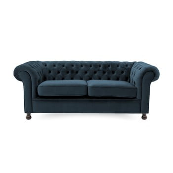Canapea elegantă cu 3 locuri vivonita chesterfield, bleumarin