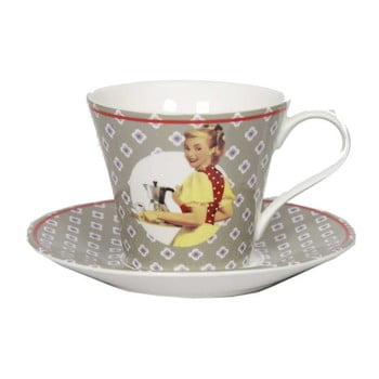 Cană cu farfurie antic line vintage girls