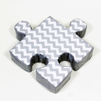 Pernă puzzle zygzag, gri 