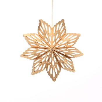 Decorațiune din hârtie pentru crăciun, formă fulg only natural, lungime 15 cm, auriu