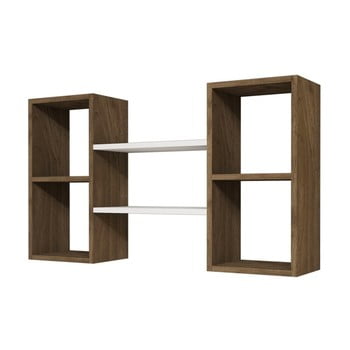Etajeră perete bambi white walnut, alb - maro