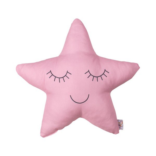 Růžový dětský polštářek s příměsí bavlny Apolena Pillow Toy Star, 35 x 35 cm
