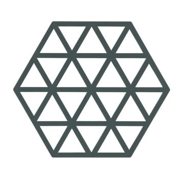 Suport din silicon pentru vase fierbinți zone triangles, gri - verde