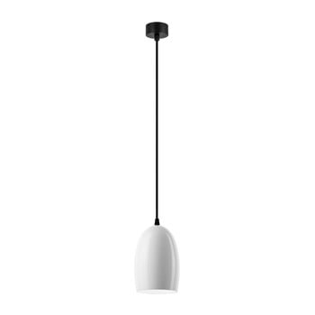 Lustră cu cablul negru sotto luce ume, alb lucios