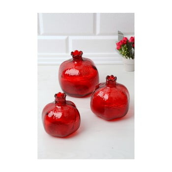 Set 3 vaze decorative din sticlă kutahya granate
