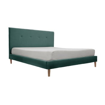 Pat vivonia kent 140 x 200 cm, verde - albastru, picioare culoare deschisă