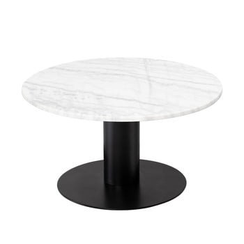 Masă de cafea cu structură neagră rge pepo, ⌀ 85 cm, alb