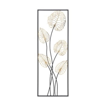Decorațiune suspendată metalică mauro ferretti luxy -b-, 31 x 90 cm, motive frunze