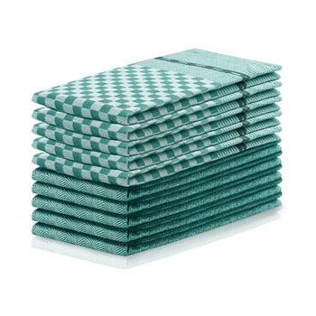 Set 10 prosoape de bucătărie din bumbac decoking louie, 50 x 70 cm, verde închis