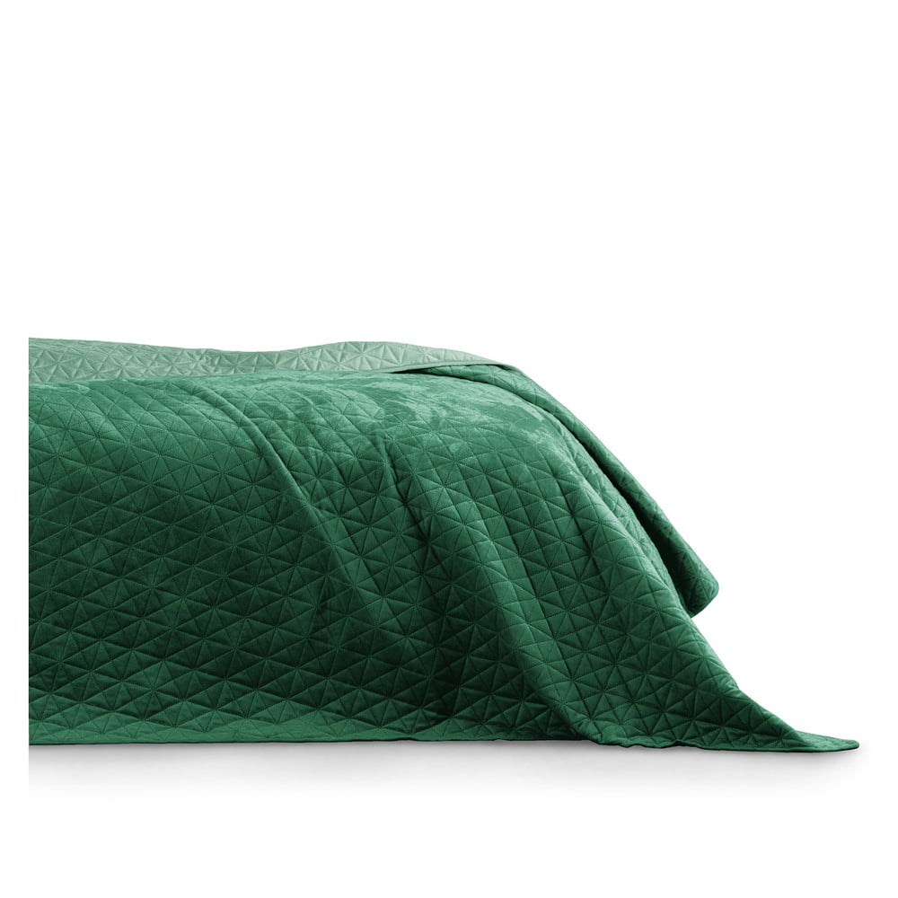 Zelený přehoz přes postel AmeliaHome Laila Jade, 220 x 240 cm