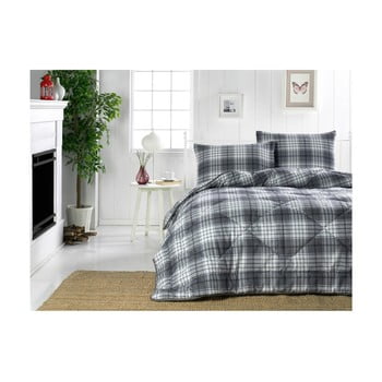 Cuvertură matlasată pentru pat dublu country harmony black, 195 x 215 cm