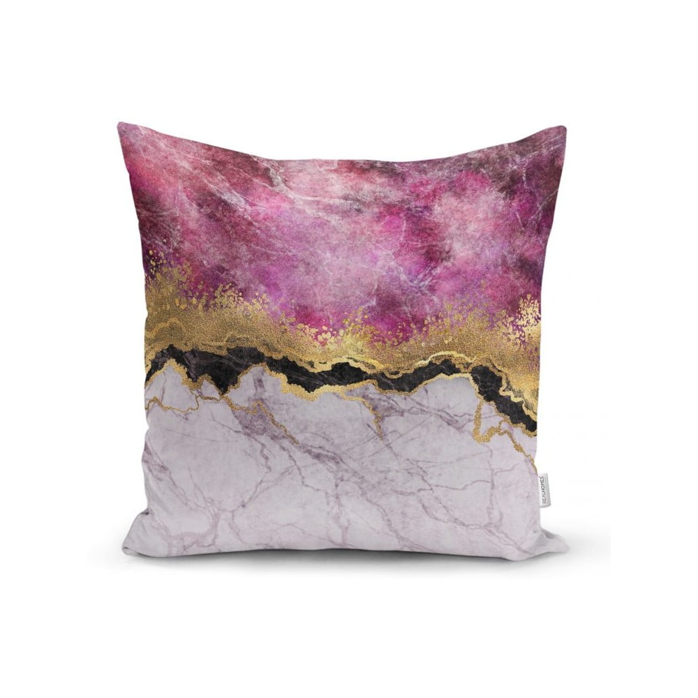 Povlak na polštář Minimalist Cushion Covers Marble With Pink And Gold, 45 x 45 cm