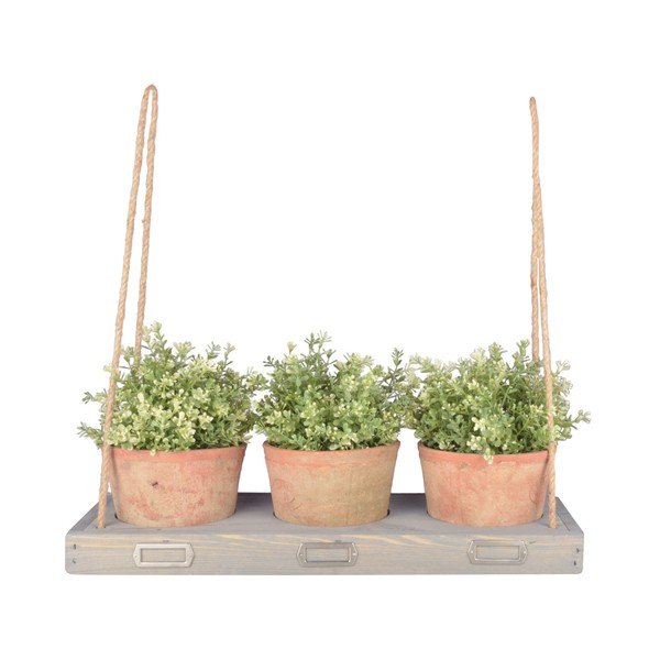 Závěsná polička z borovicového dřeva na květiny Ego Dekor, šířka 53,3 cm