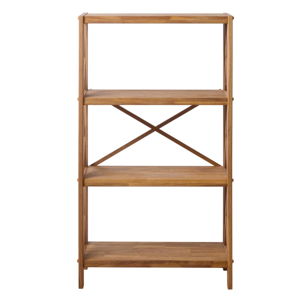 Regál z dubového dřeva v přírodní barvě 70x124 cm X-Shelf – Unique Furniture