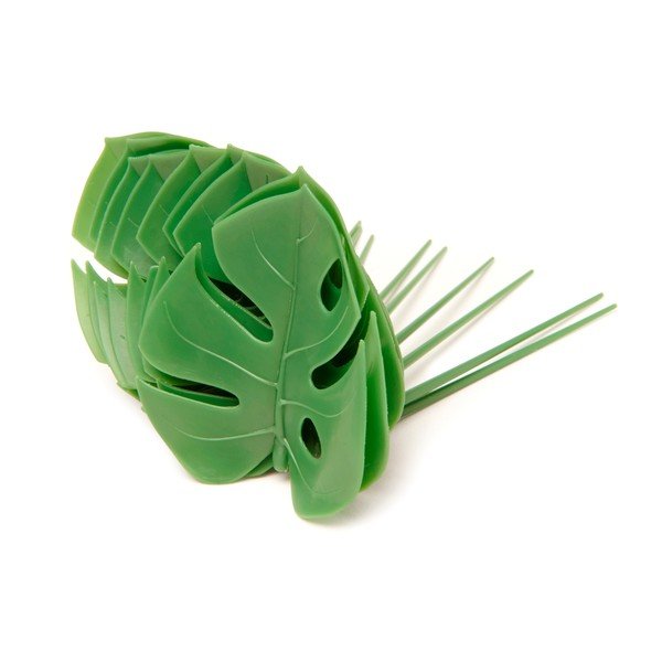Sada 20 zelených napichovátek Kikkerland Monstera Leaf