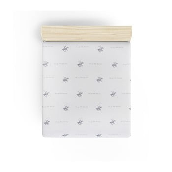 Cearșaf fără elastic beverly hills polo club clancy, 240 x 260 cm, detalii albastru închis