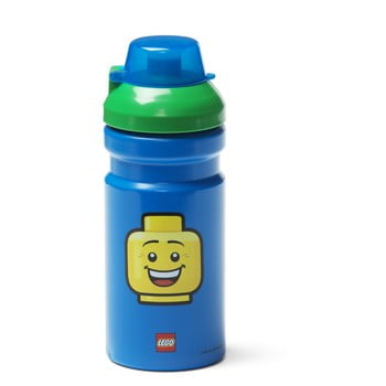 Sticlă pentru apă cu capac verde lego® iconic, 390 ml, albastru