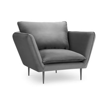 Fotoliu din catifea mazzini sofas acacia, gri deschis