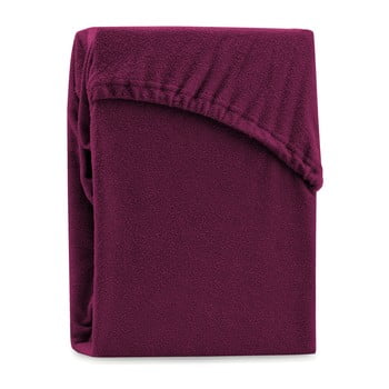 Cearșaf elastic pentru pat dublu ameliahome ruby dark cherry, 220-240 x 220 cm, vișiniu închis