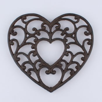Suport din fontă pentru cană dakls rustico heart